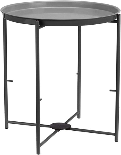 round Storage End Table, 17.7 in X 17.7 in X 18.9 In, Charcoal Gray, 44.958 Cm D X 44.96 Cm W X 48 Cm H