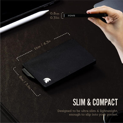 Card Holder Wallet, Mens Minimalist Slim Metal RFID Blocking Contactless Card Protector