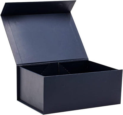 Navy Blue Magnetic Gift Box with Lid- Sturdy A5 Deep Box Ideal for Presenting Chocolates, Toiletries, Clothes and Cosmetics - Size 23Cm X17Cm X10Cm