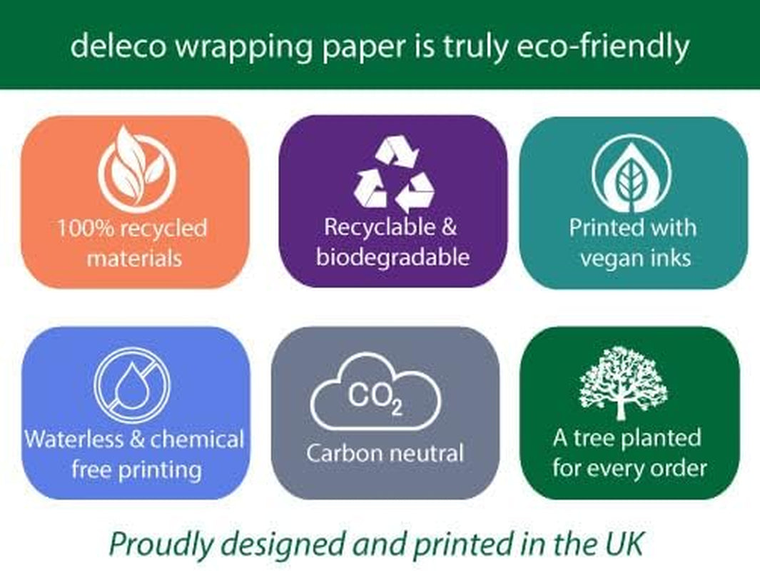 4 X Recyclable Cat Wrapping Paper Sheets 70Cm X 50Cm - Premium Black and White Gift Wrap - Made in the UK - 100% Recycled Eco Friendly Animal Gift Wrapping Paper