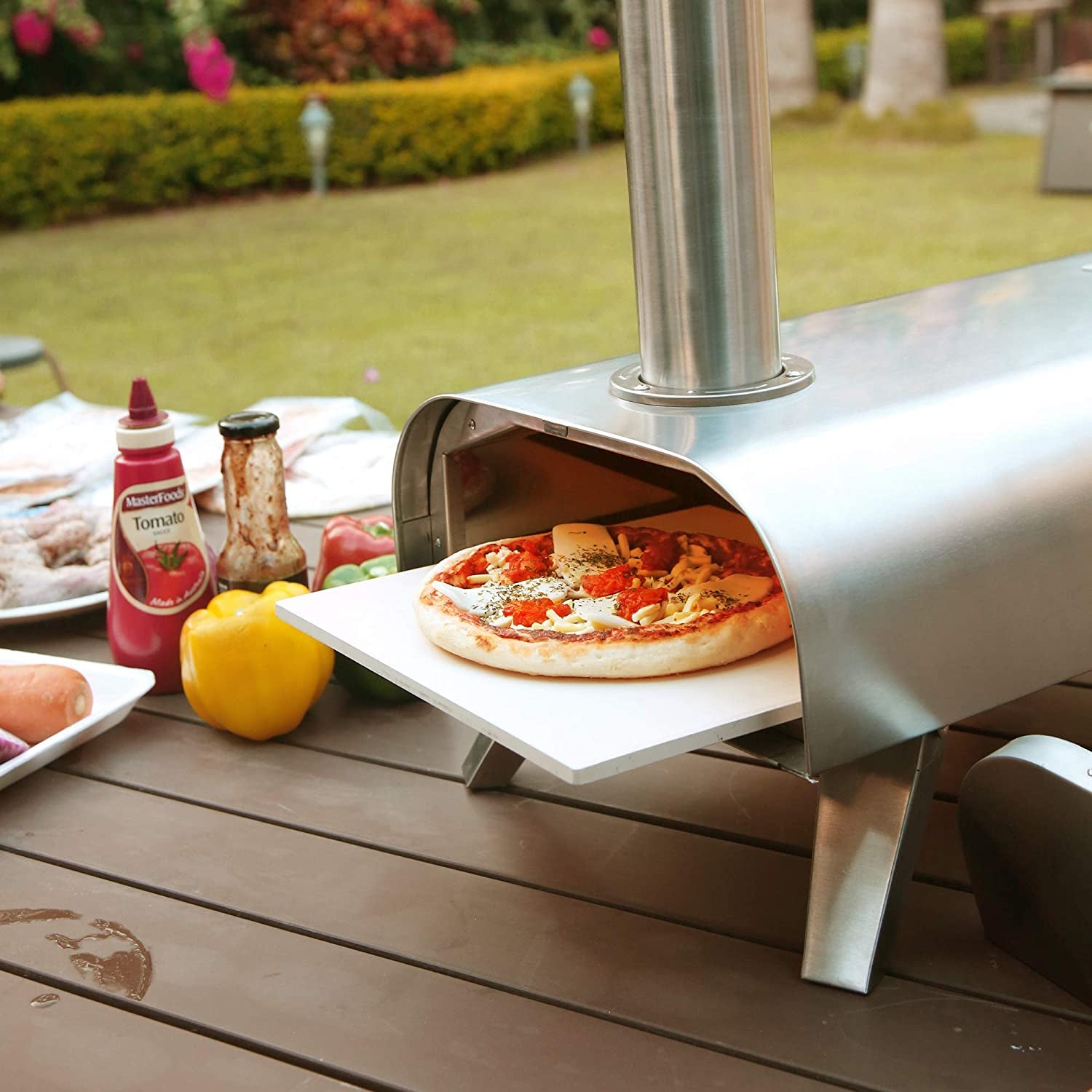 Pizza Ovens Wood Pellet Pizza Oven Wood Fired Pizza Maker Portable Stainless Steel Pizza Grill