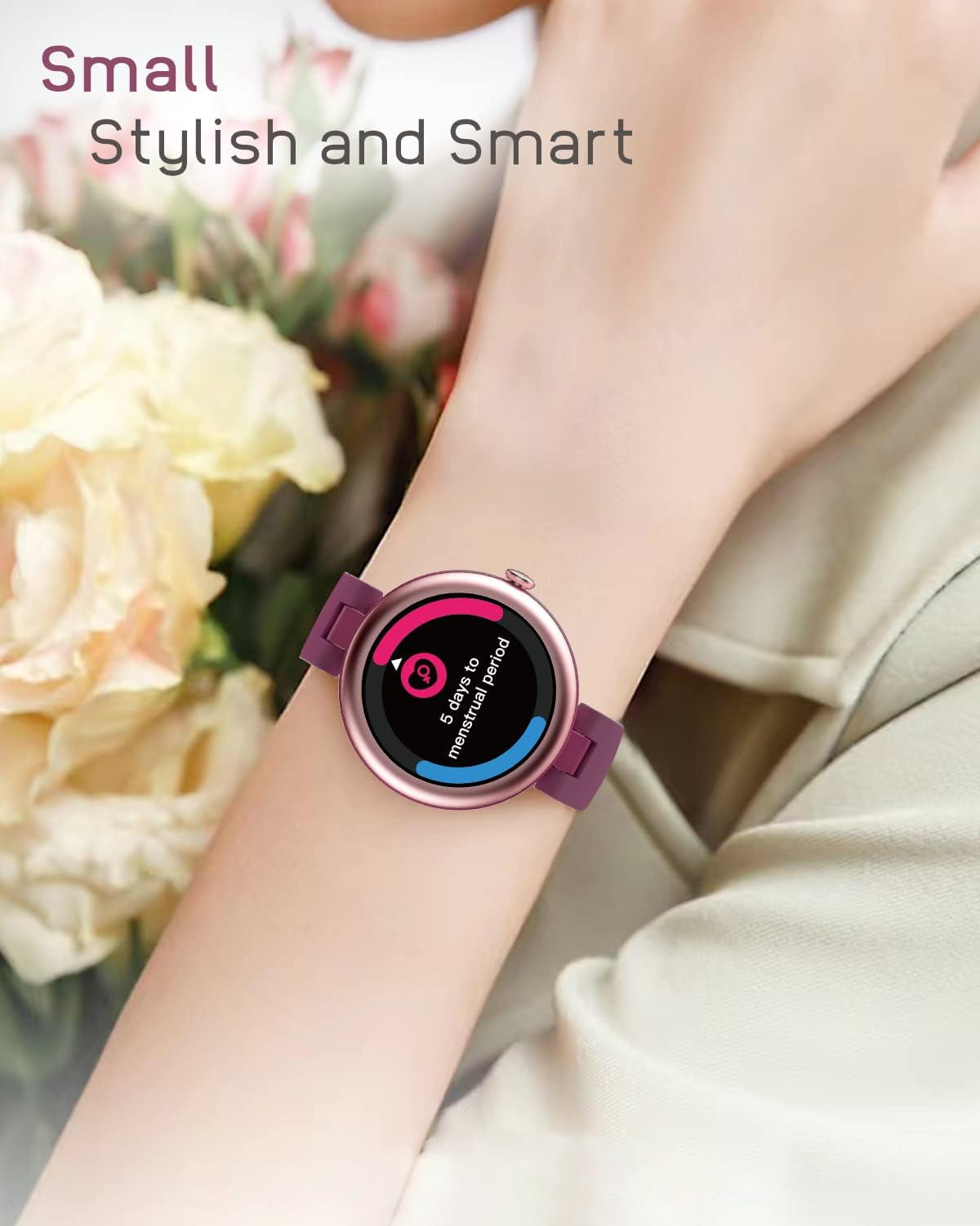 Lynn Smartwatches for Women,1.1Inch Display Screen Fitness Watch for Women,Small Stylish Smart Watch with Pedometer Sleep Monitor Spo2-Monitor Heart Rate Fitness Watch for Android Ios