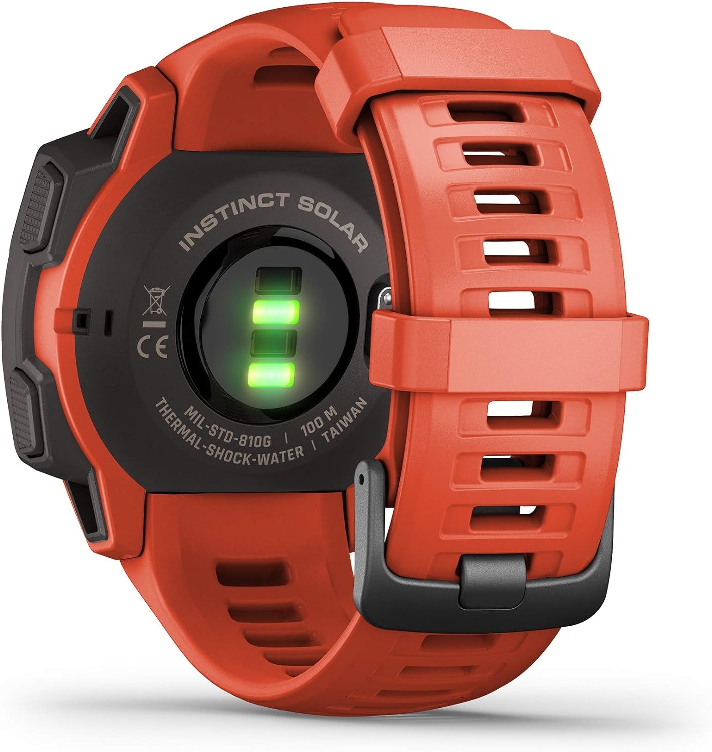 Instinct SOLAR, Rugged GPS Smartwatch, Built-In Sports Apps and Health Monitoring, Solar Charging and Ultratough Design Features, Flame Red