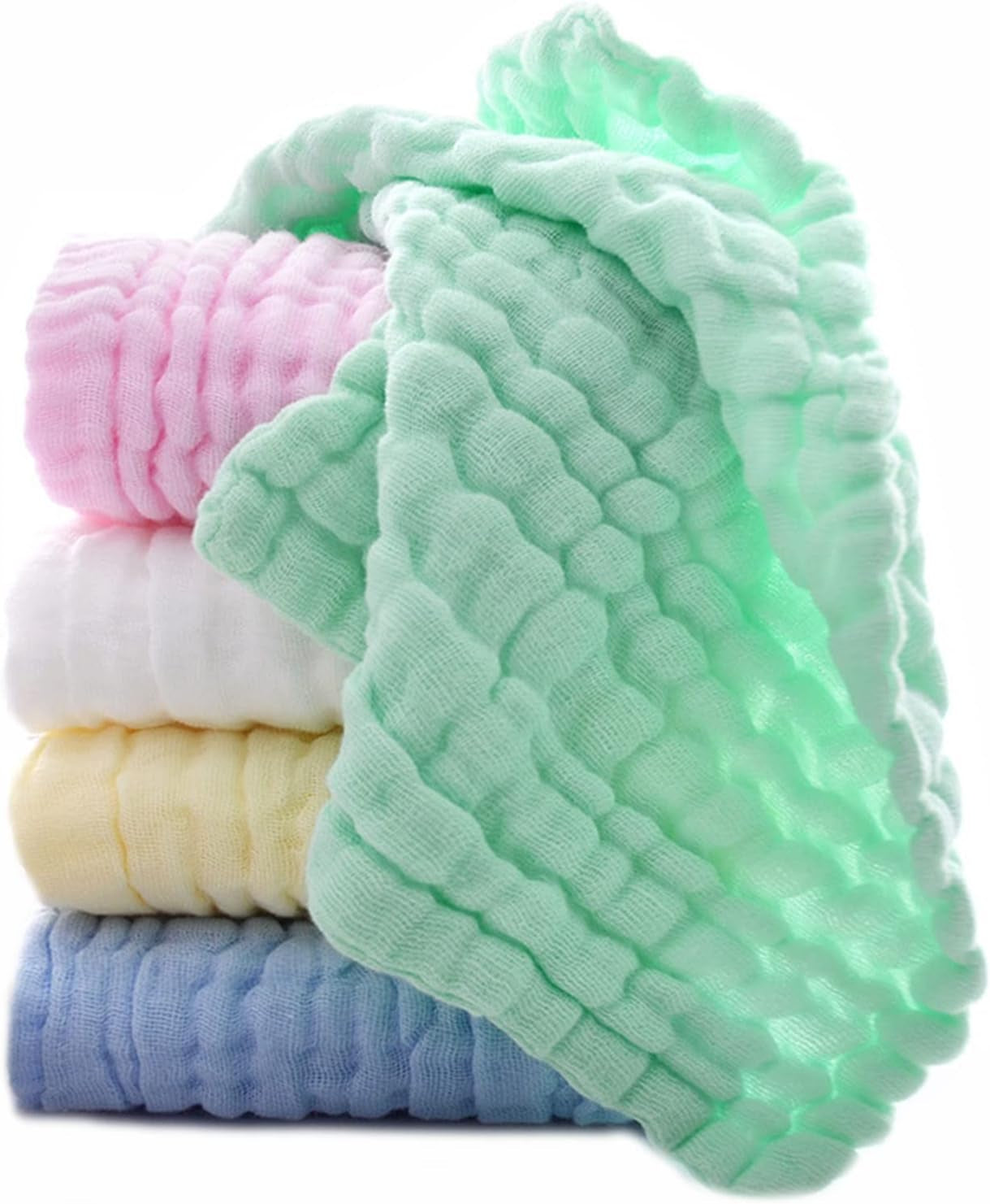 Baby Muslin Squares Towel 5Pcs Set,Baby Supersoft Muslin Wash Cloths for Bath| Baby Face Towel and Washcloths (Multicolor)