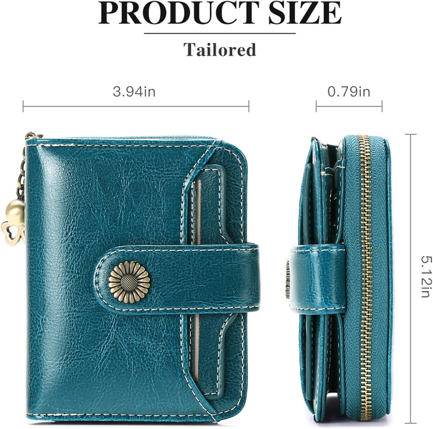 Purses for Women Genuine Leather Small Bifold Compact Womens Wallet with RFID Protection