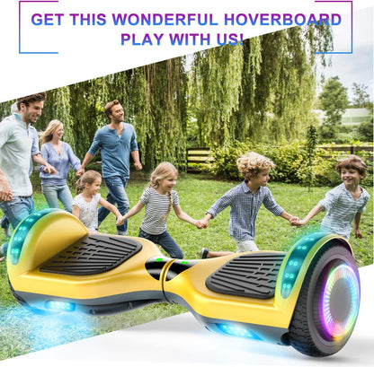 Hoverboard Self Balancing Scooter 6.5" Two-Wheel Self Balancing Hoverboard with Bluetooth Speaker and LED Lights Electric Scooter for Adult Kids Gift