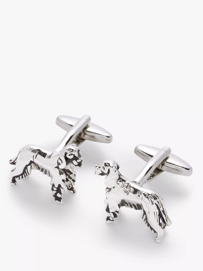 John Lewis Spaniel Dog Cufflinks, Silver