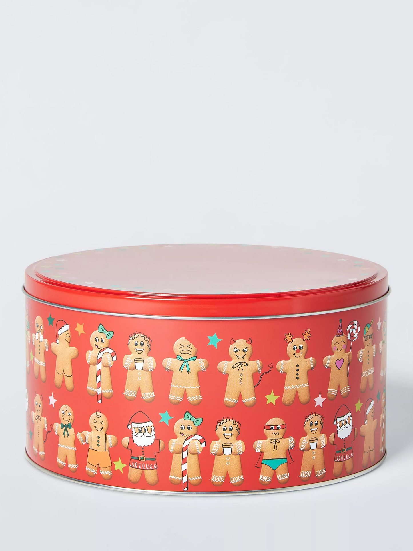 John Lewis Gingerbread Round Cake Tin, Red/Multi