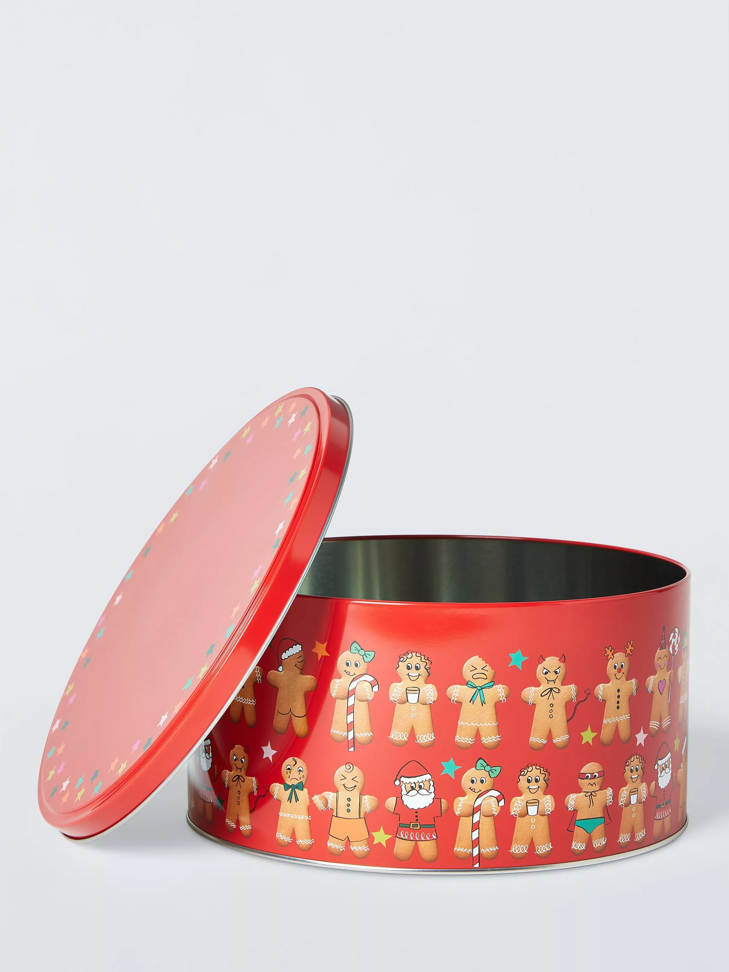 John Lewis Gingerbread Round Cake Tin, Red/Multi