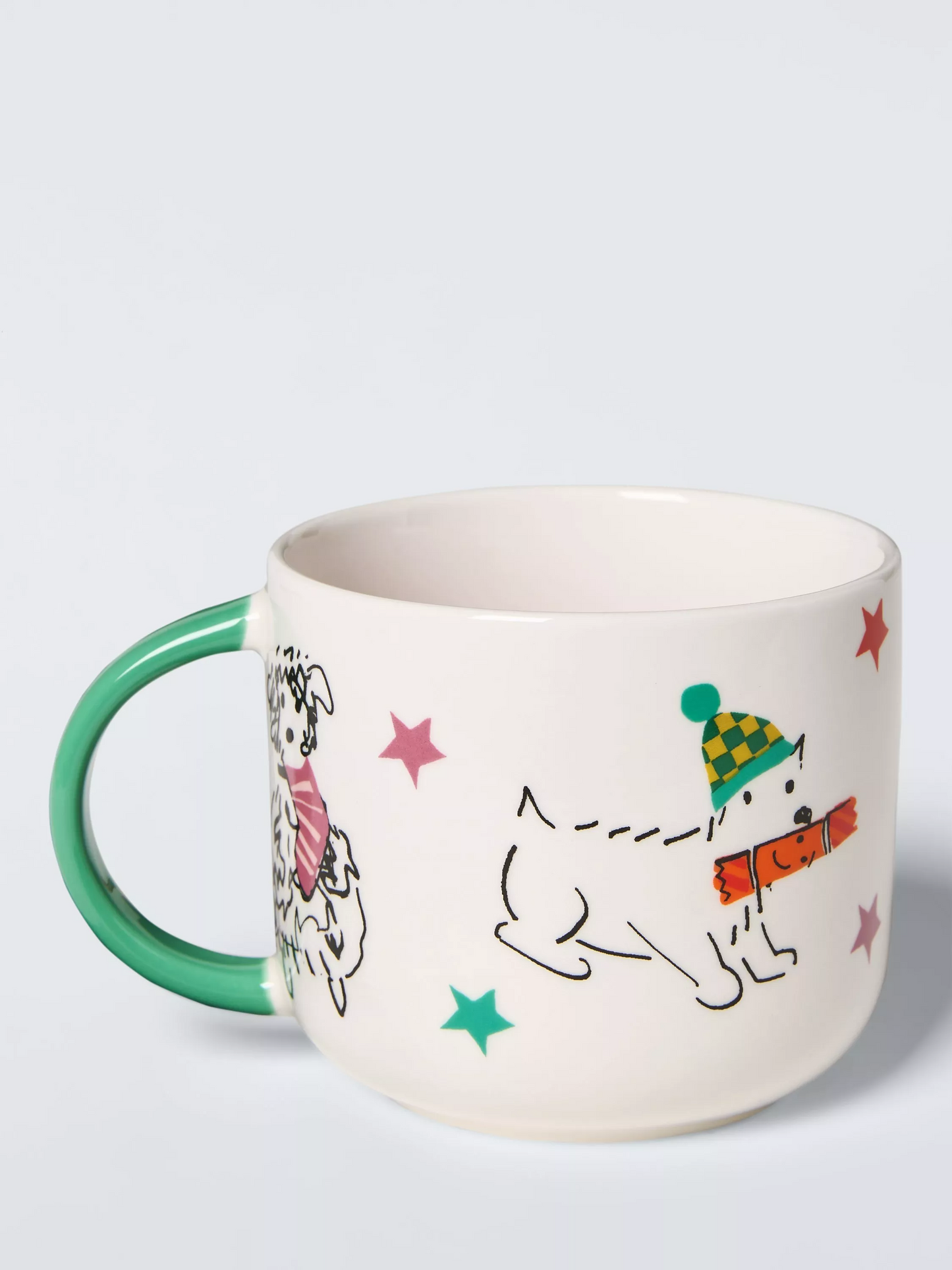 John Lewis Festive Dogs Stoneware Mug, 335ml