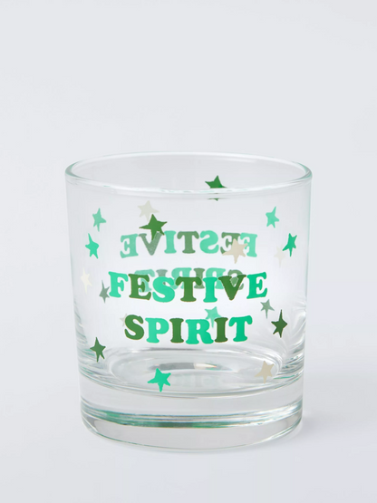 John Lewis Festive Spirit Glass Tumbler, 300ml, Multi