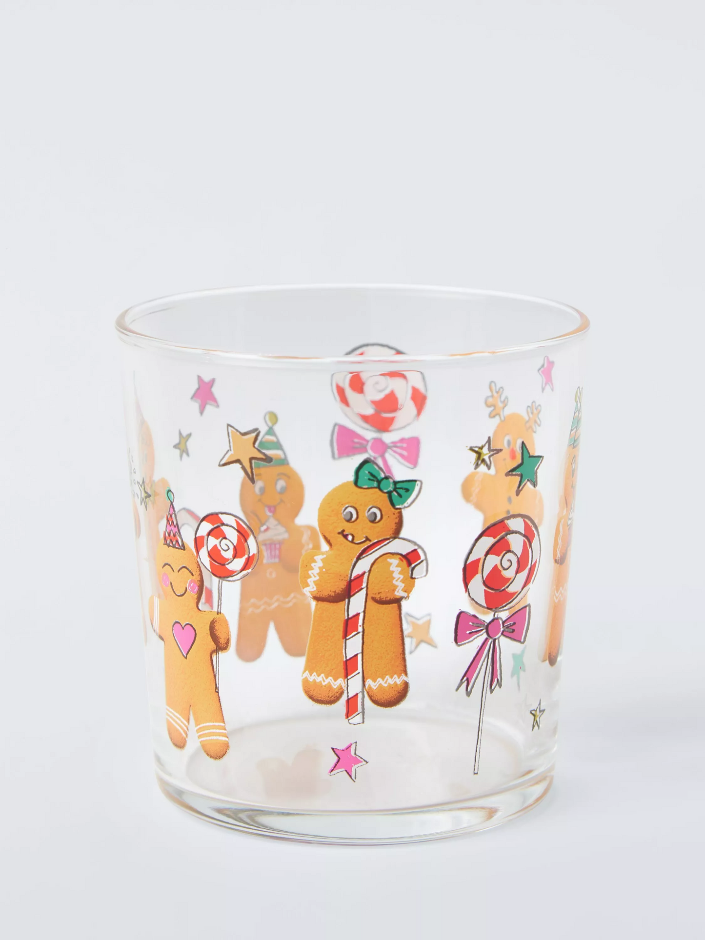 John Lewis Gingerbread Glass Tumbler, 380ml, Multi