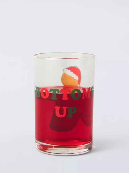 John Lewis Christmas 'Bottoms Up' Shot Glass, 110ml