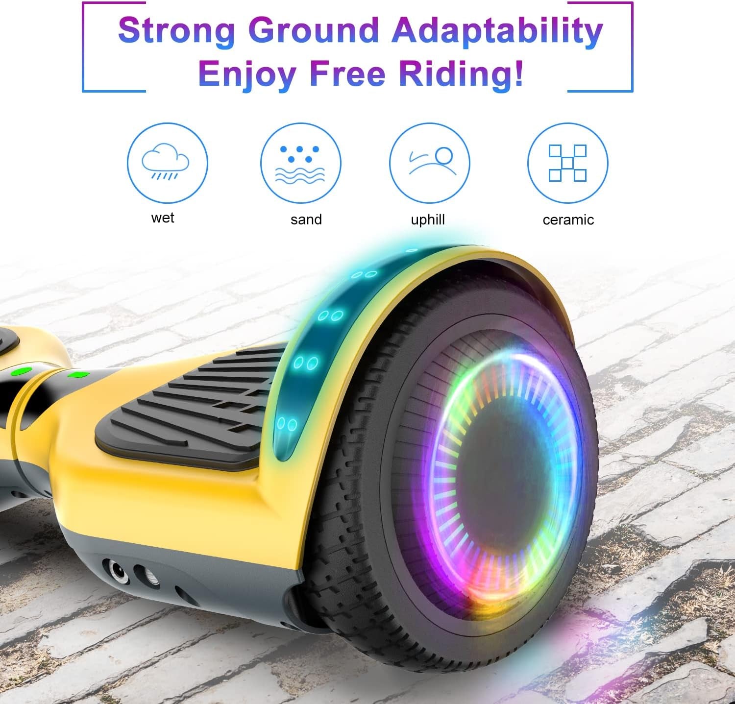 Hoverboard Self Balancing Scooter 6.5" Two-Wheel Self Balancing Hoverboard with Bluetooth Speaker and LED Lights Electric Scooter for Adult Kids Gift