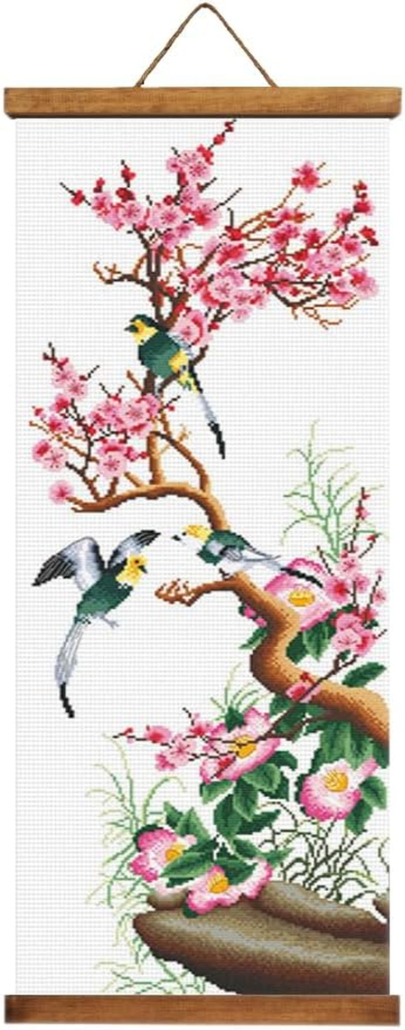 Cross Stitch Kits for Adults Embroidery Kit Flowers Large Pre-Printed Stamped Cross Stitch Kit 40X90Cm 11CT (Plum Blossom)