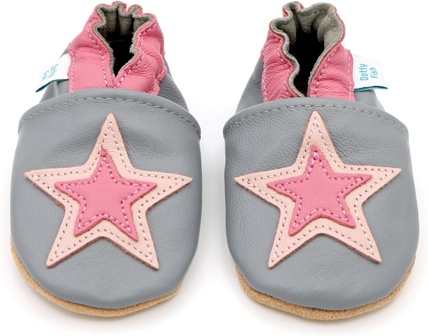 Soft Leather Baby Shoes. Toddler Shoes. Non Slip Suede Soles. Girls Shoes with Flowers, Stars, Hearts. 0-6 Months - 4-5 Years