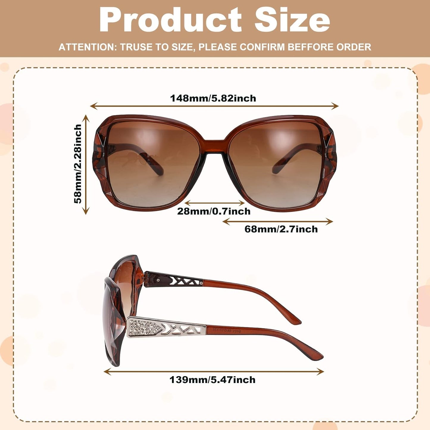 4 Pcs Women Large Sunglasses,Uv 400 Glasses Oversized Polarized Sunglasses Classic Trend Ladies Sunglasses Sparkling Large Frame Sunglasses for Women