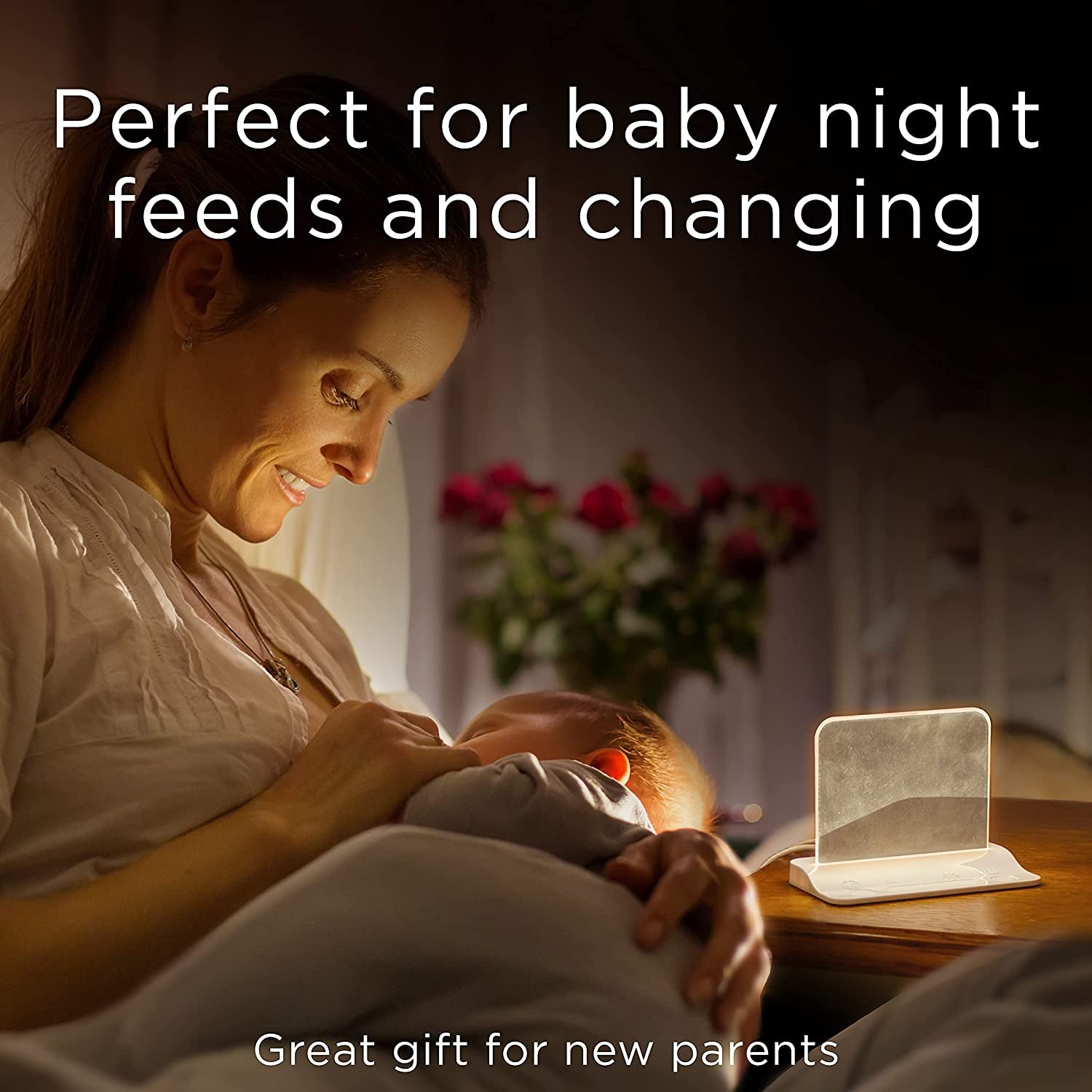 Touch Glow LED Night Light Lamp with Touch Dimming Control, Touch Lamp for Bedroom, Baby Night Light, Night Lights for Toddler, Kids Light, Children’S, Nursery, Bedside, Bedroom,White Base