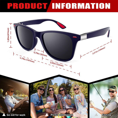 Polarised Sunglasses Mens Womens Lightweight TR90 Frame 100% UV400 Protection