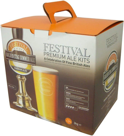 Homebrew & Wine Making - Festival Premium Ale - Golden Stag Summer Ale - 40 Pint Home Brew Beer Kit