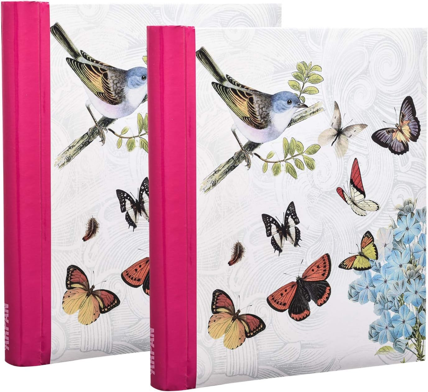 2 Pack of Photo Albums Self Adhesive Picture Book Modern Style Ring Binder Totaling 72 Sheets 144 Sides - Butterfly