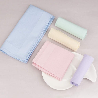 Ladies 100% 60S Cotton Handkerchiefs Womens Soft Solid Candy Color Hankies for Wedding Party 5/10 Pieces 16X16/40X40Cm