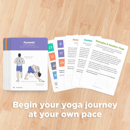 YOGA CARDS - Beginners: Professional Visual Study, Class Sequencing & Practice Guide with Essential Poses, Breathing Exercises & Meditation - Yoga Flash Cards/Yoga Deck with Sanskrit