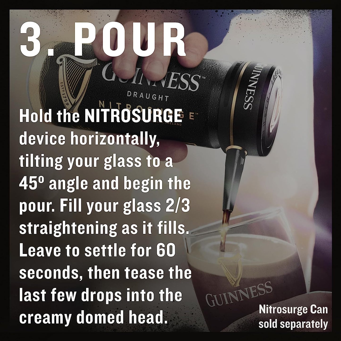 Draught Nitrosurge Device, Stout Beer, Perfect Pub Pour at Home, Rich Smooth Head & Sweetness of Malt Balanced with Hops, Cans Sold Separately, Device Only