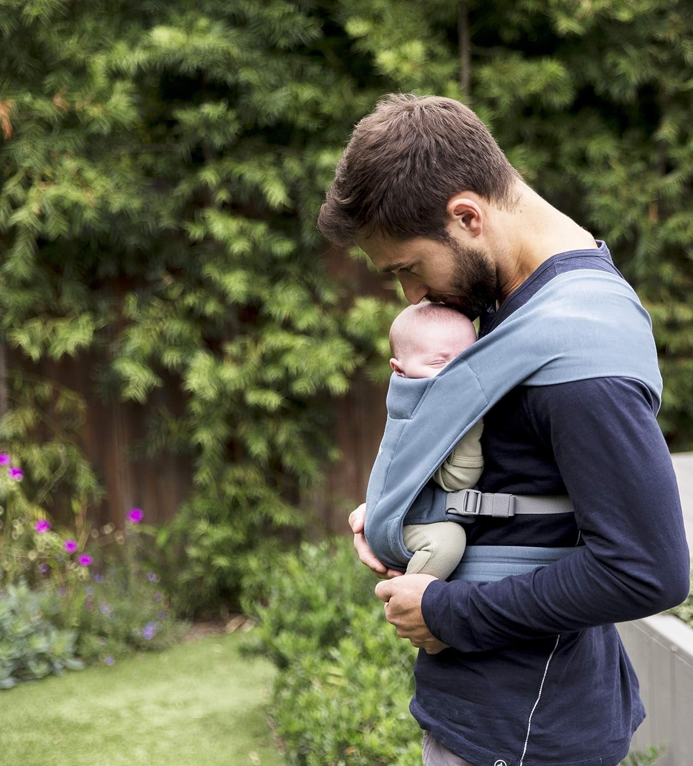 Embrace Baby Carrier for Newborns from Birth, Extra Soft & Ergonomic with Head Support, Oxford Blue