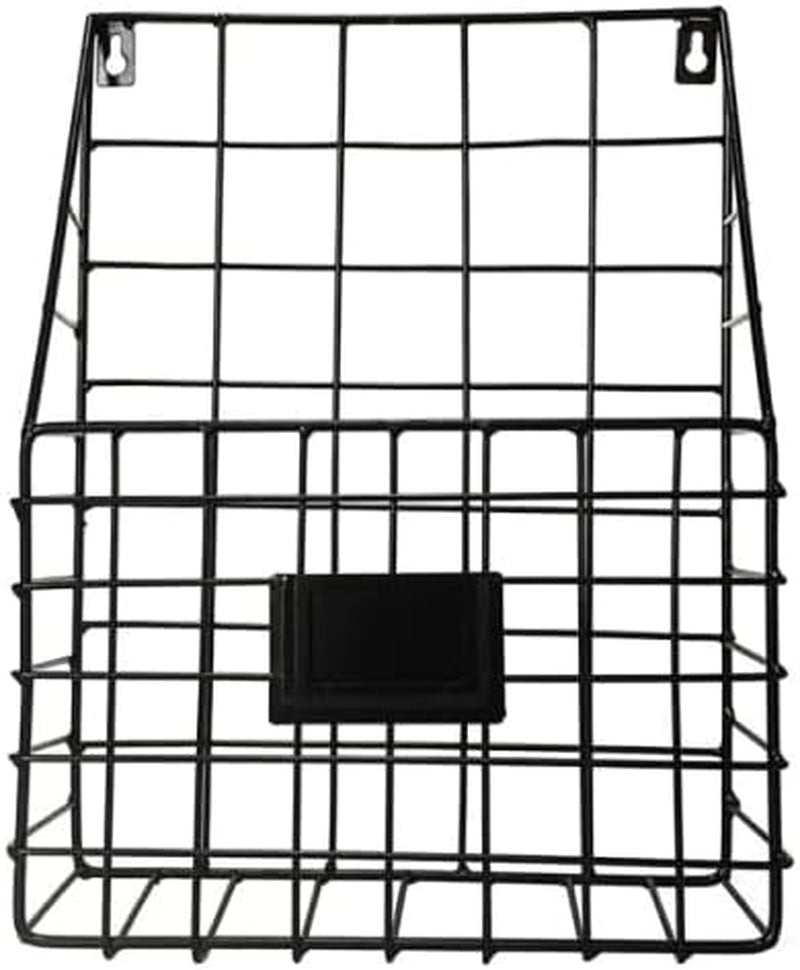 Wall-Mounted Magazine Rack 30 * 25 * 10CM Metal Magazine Newspaper Holder Rack File Simple Newspaper Basket,Magazine Rack for Door(Black)