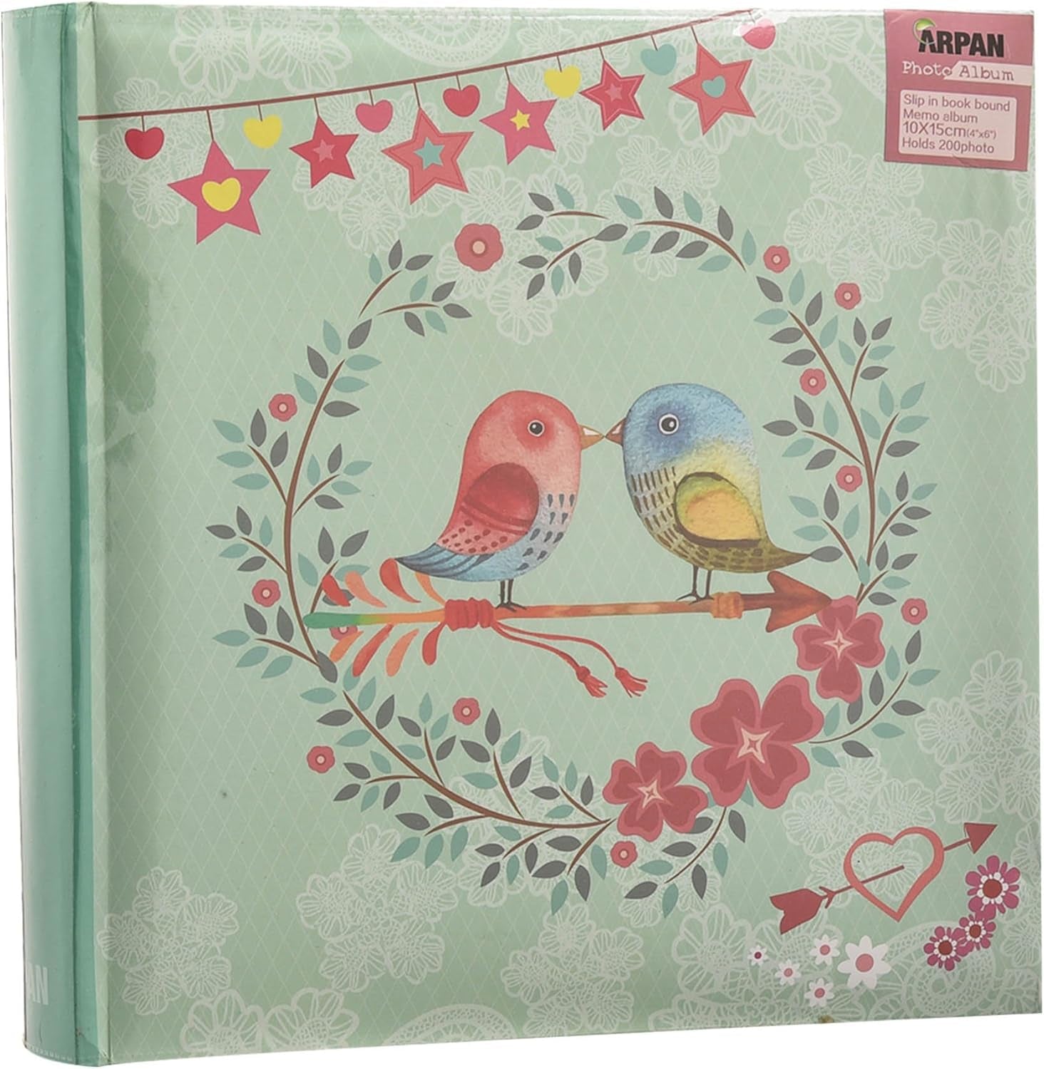 Vintage Bird Photo Album Slip in Case Memo Album 6X4" for 200 Photos