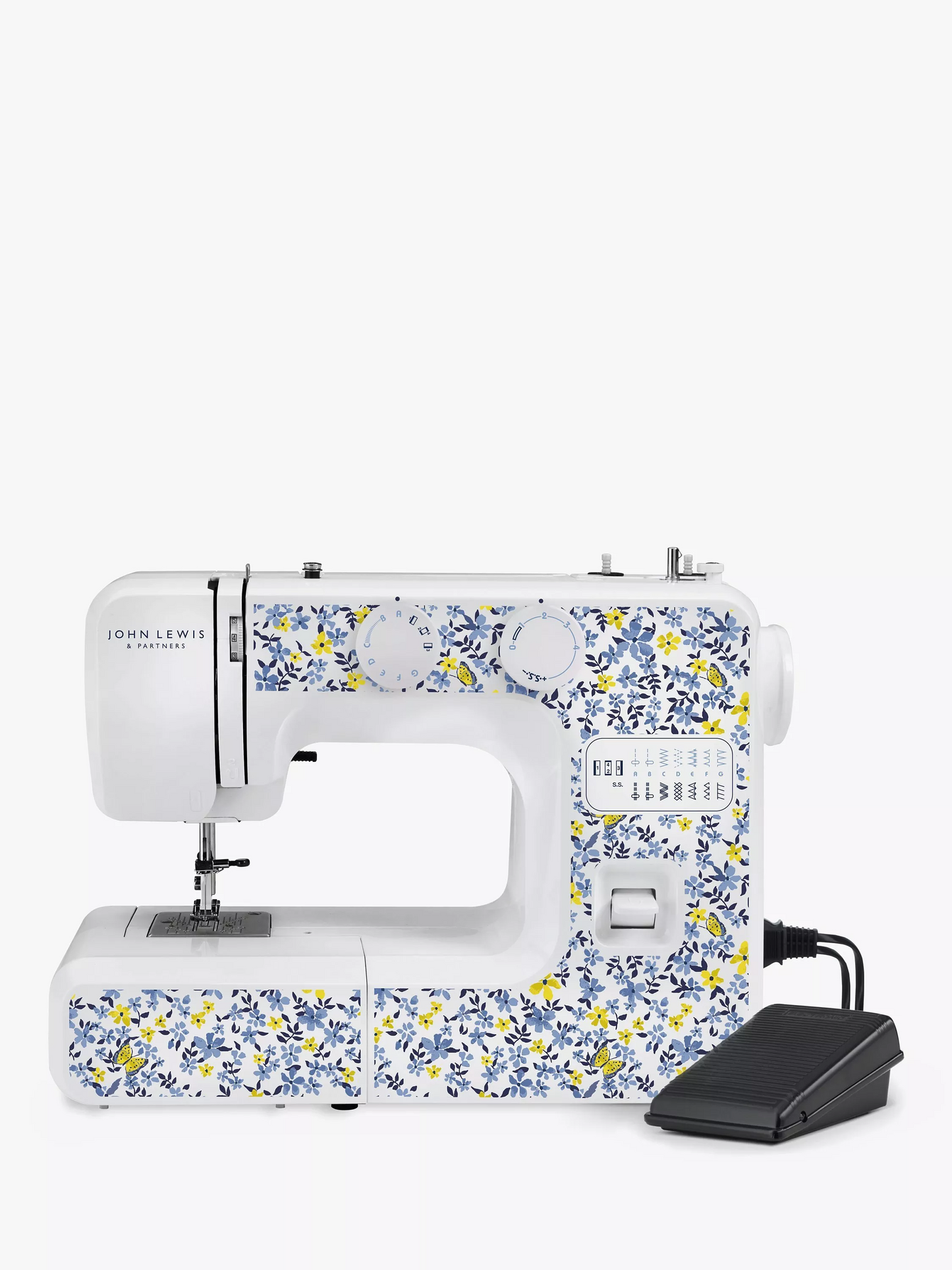 John Lewis JL111 Heirloom Ditsy Print Sewing Machine, White/Multi