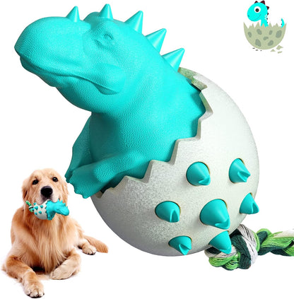 Dog Chew Toys Indestructible Tough Interactive Toy for Aggressive Chewers Puppy Teething Toys for Small Medium Dogs Durable Teething Toy (Blue2, Dinosaur Eggs)