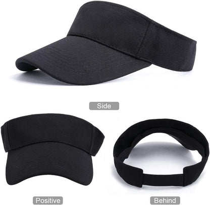 Sun Visor Cap - Women Ponytail Baseball Cap, Sport Outdoor Plain Visor Cap, Adjustable Twill Golf Tennis Visor Hats for Men