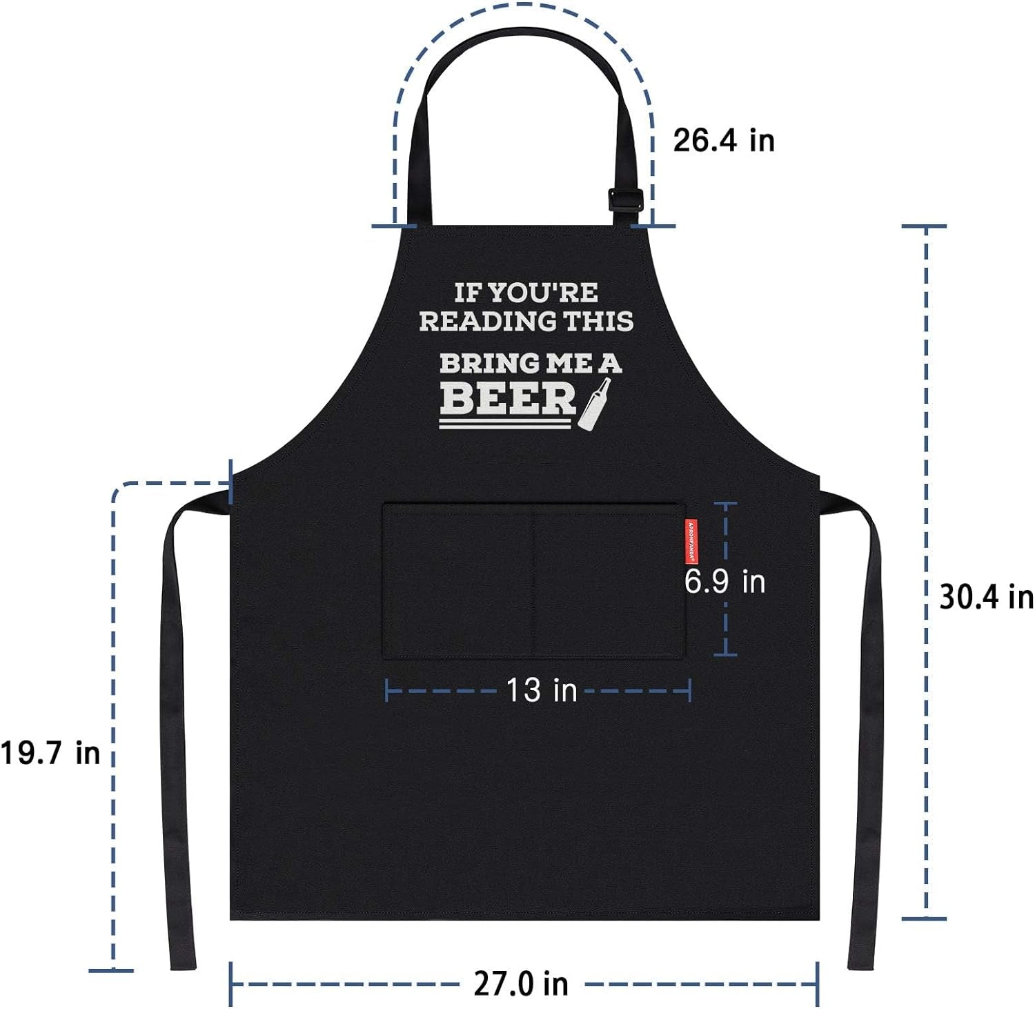 If You'Re Reading This Bring Me a Beer, Adjustable Barbecue Cotton Aprons for Men, Fathers Day Gifts for Dad Husband Boyfriend, Birthday Gifts for Men