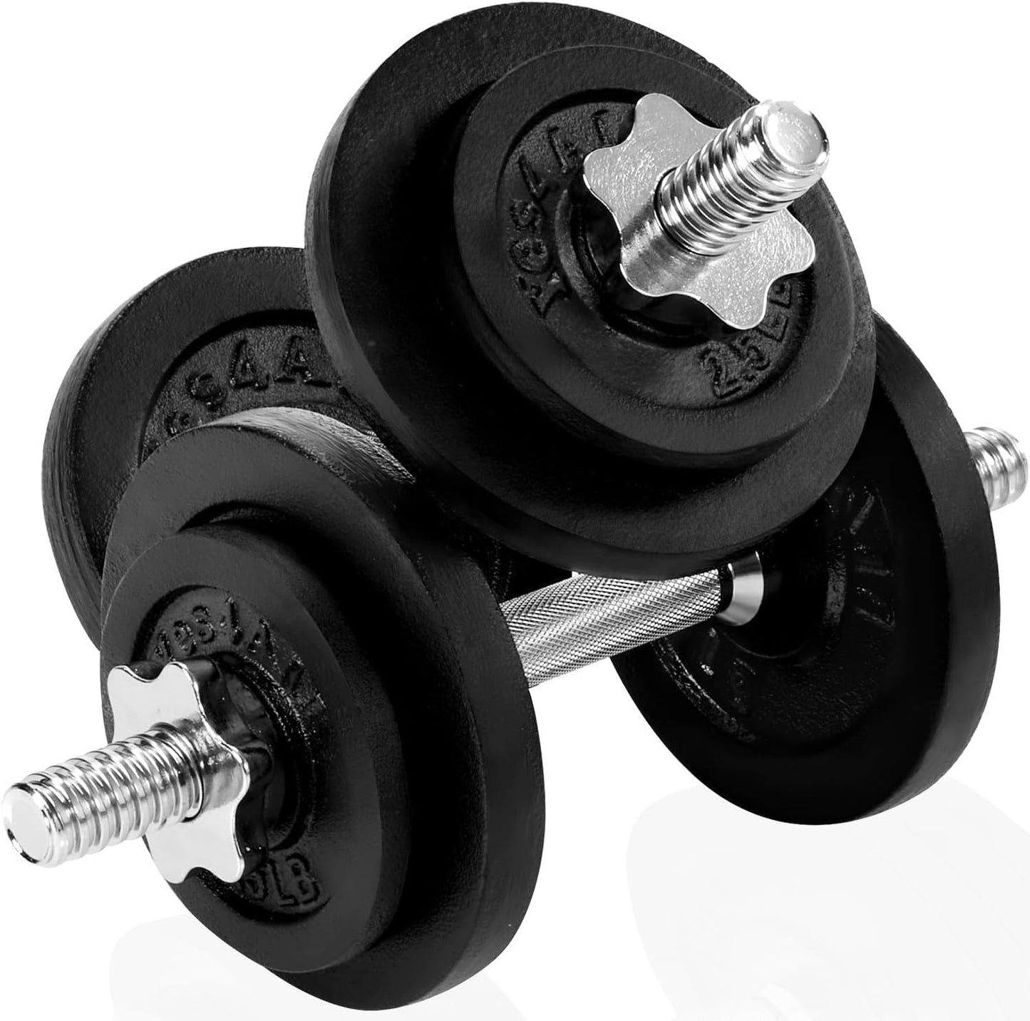 Cast Iron Dumbbell Set Adjustable, Barbell Set - Weights Dumbbells Set of 18Kg, 20Kg, 30Kg with Connector for Men and Women, Strength Training Equipment Home Gym Fitness