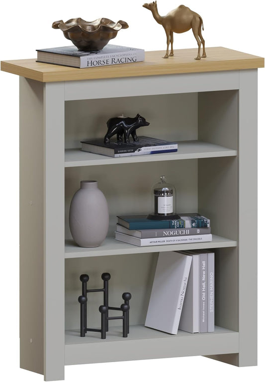 Arlington Bookcase Modern Display Shelves Storage MDF Furniture Grey (3 Tier)