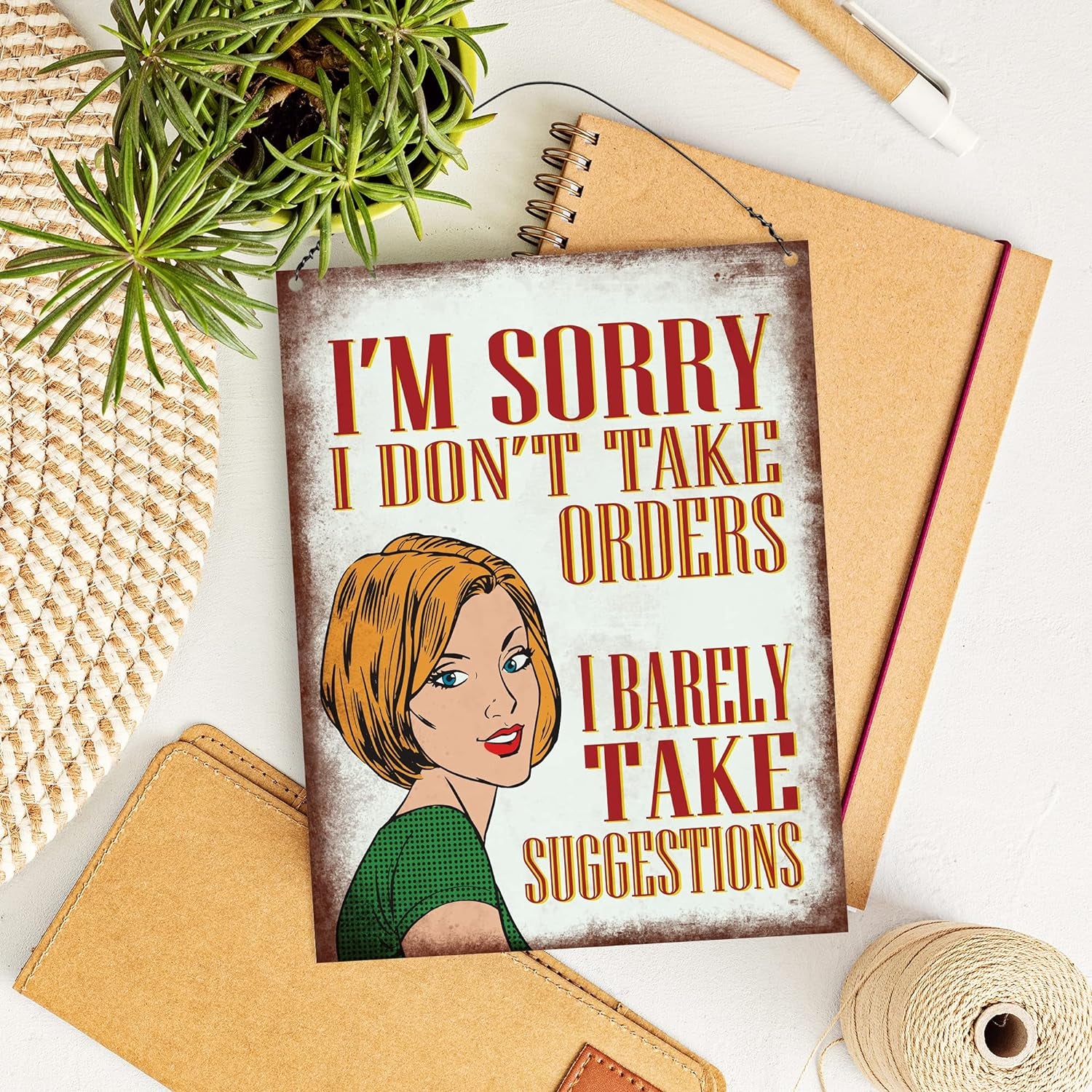 I'M Sorry I Don'T Take Orders I Barely Take Suggestions Sarcastic Wall Quote Plaque Metal Sign Size 15X20Cm