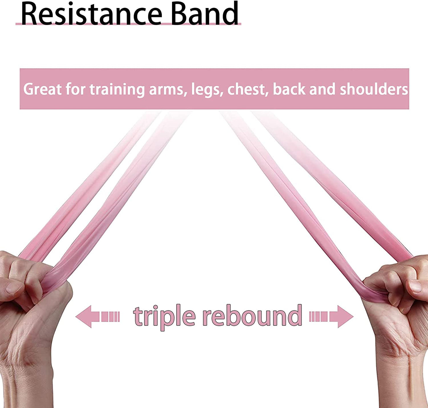 Latex-Free Resistance Bands, Exercise Bands for Strength Training, Yoga, Pilates, Stretching, Home Gym Workout, Upper Lower Body, Light Medium Heavy