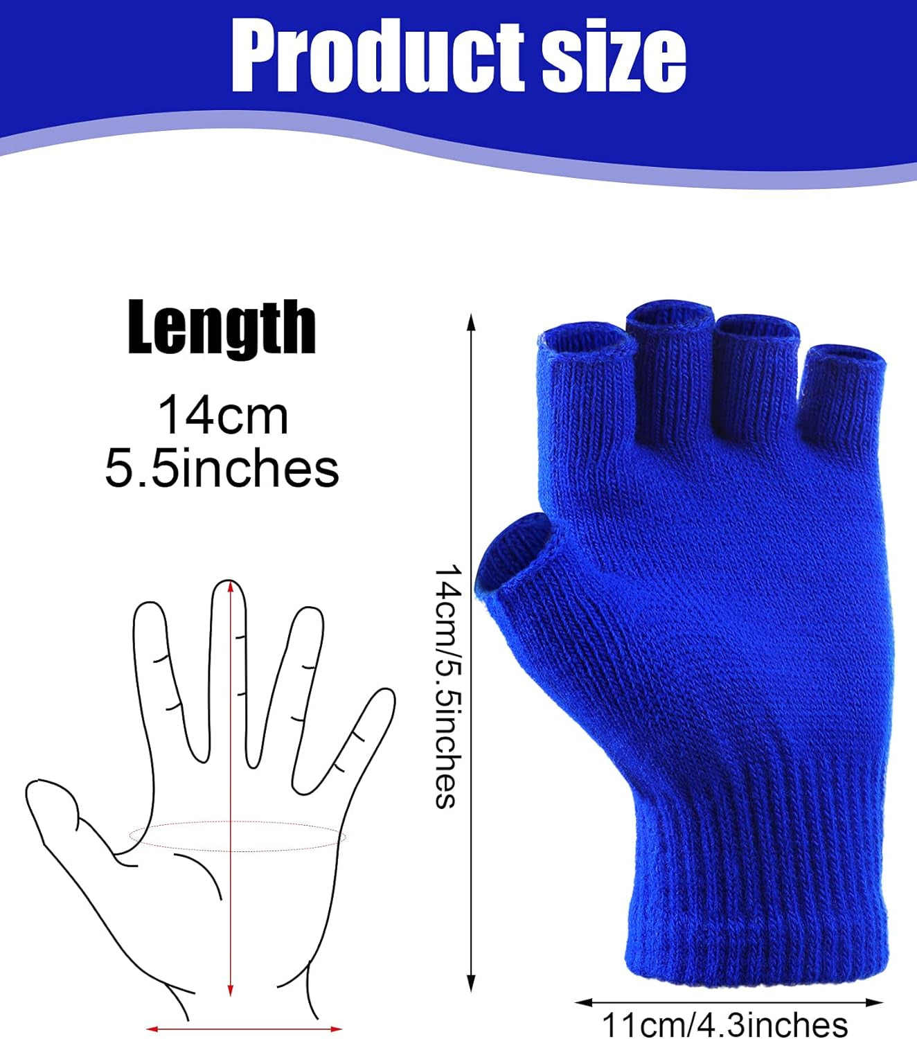 3 Pairs Half Finger Gloves Winter Fingerless Gloves Knit Gloves for Men Women