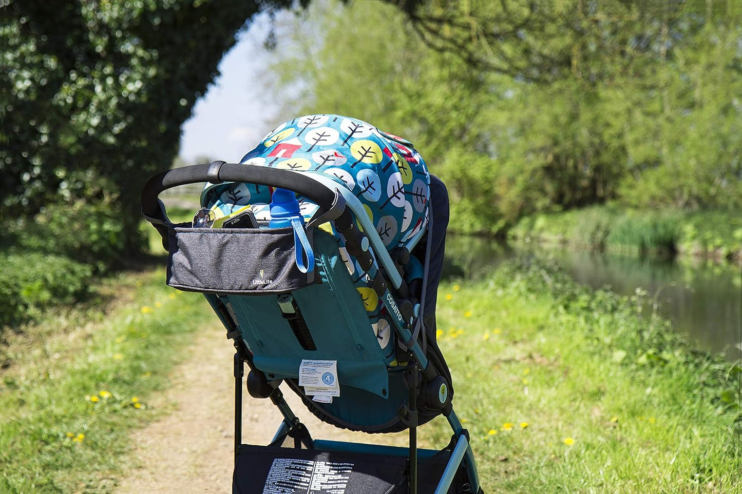 Buggy and Pushchair Organiser Universal Fit with 2 Bottle Holders and Water Resistant Cover Bpa-Free