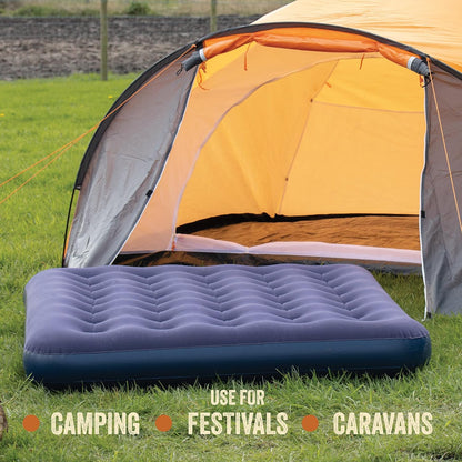 88010 Flocked Double Airbed/Easy Inflate & Deflate/Weatherproof/Great for Camping, Festivals, Sleepovers & Family Gatherings