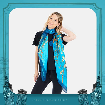 London® Spring Collection | Designer Silk Scarf for Women | Lightweight Neck Scarves | Shawl Wraps | Suitable for Daily Life | Travelling & Gifting | Smooth & Soft Finish | Size- 180Cm*90Cm