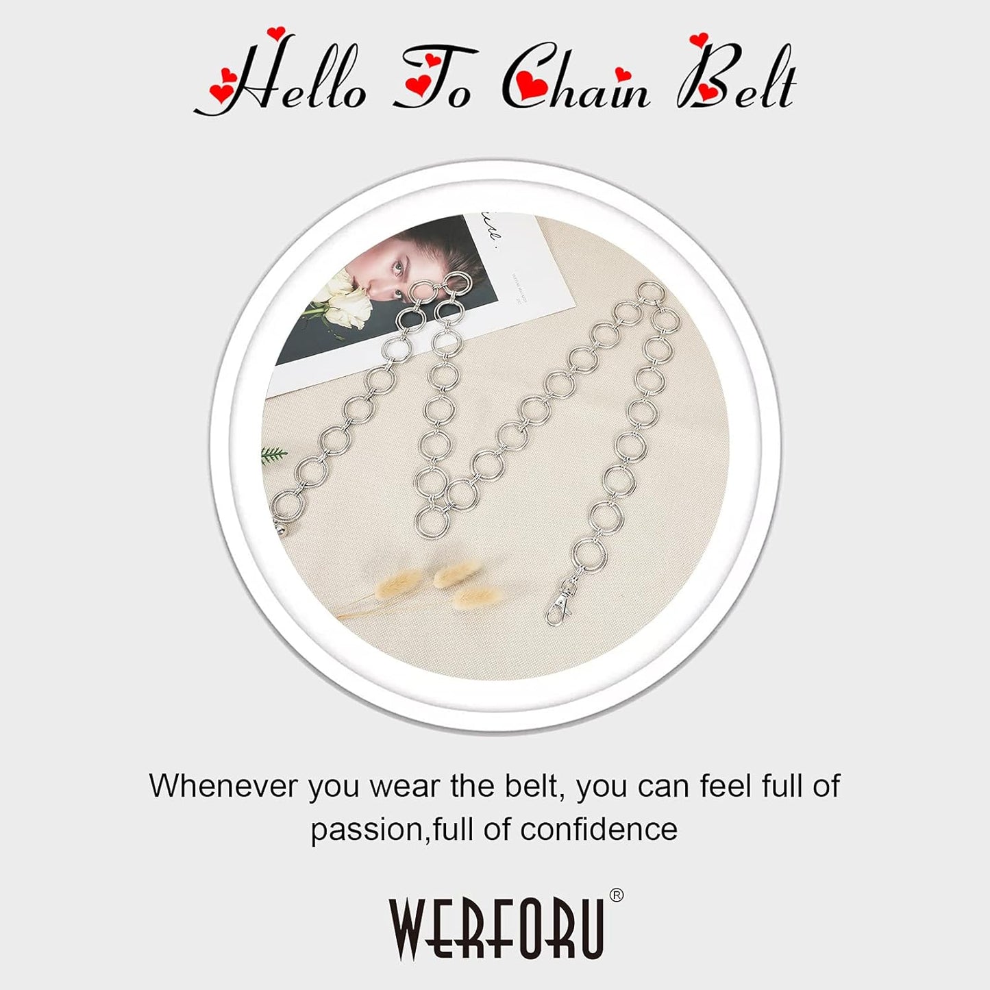 Women Chain Belt Multi Layer Waist Chain Metal Belt, Adjustable Chain Belt for Pants Dresses, Metal Link Body Belly Waist Chain