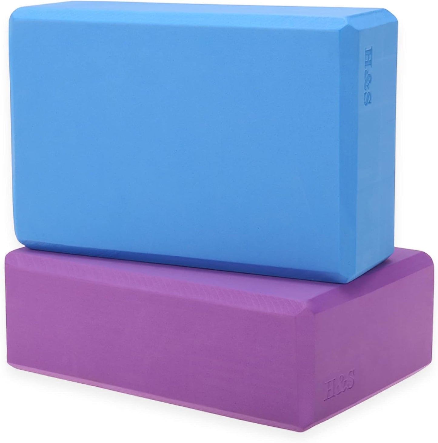 2 X Yoga Block High Density EVA Foam Brick Eco Friendly Purple Blue - Pilates Pillow - Meditation Cushions - Pilates Block - Foam Block - Yoga Equipment - Exercise Block - Pilates Brick