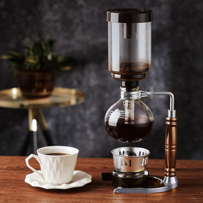 5 Cup Syphon Maker Vacuum Coffee Maker for Brewing Coffee and Tea with Extended Handle