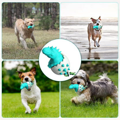 Dog Chew Toys Indestructible Tough Interactive Toy for Aggressive Chewers Puppy Teething Toys for Small Medium Dogs Durable Teething Toy (Blue2, Dinosaur Eggs)