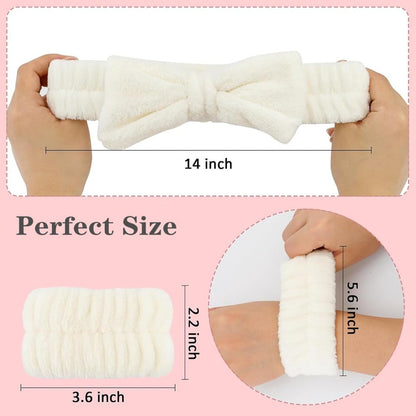 Wrist Towels for Washing Face Spa Wristbands and Headband Microfiber Quick Dry Absorbent Wristbands for Girls Men Makeup 6PCS Arm Bands Set