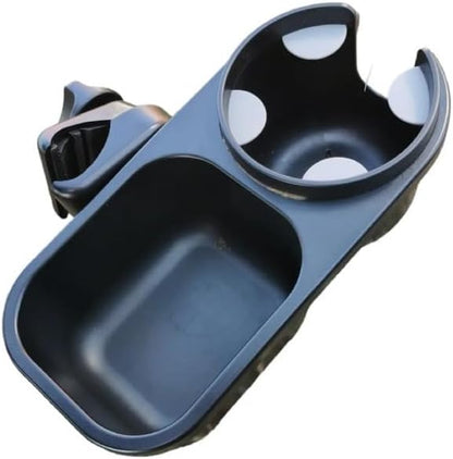 Cup Holder with Tray ; Ideal for Bottle, Keys, Snacks, Cell Phones ; Universal Fit with Any Pushchair, Pram, Buggy, Stroller, Rollator, Wheelchair, Walking Frame