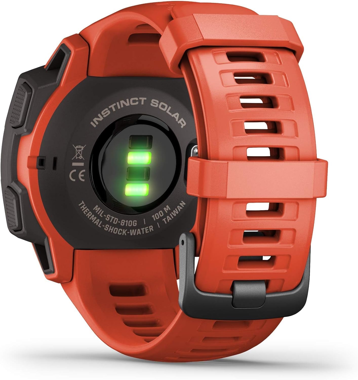 Instinct SOLAR, Rugged GPS Smartwatch, Built-In Sports Apps and Health Monitoring, Solar Charging and Ultratough Design Features, Flame Red